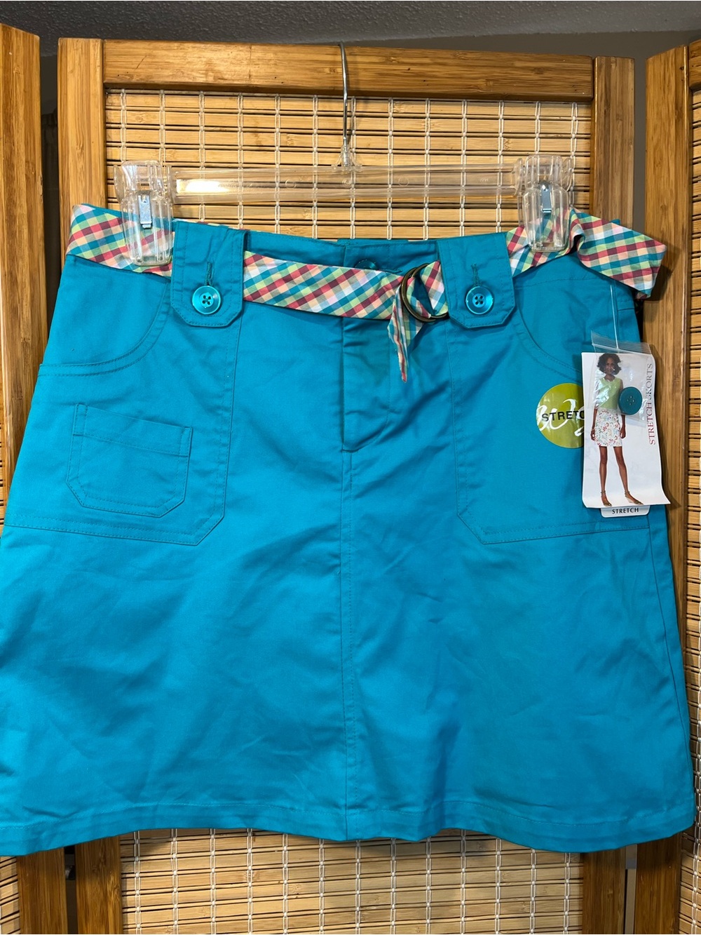 NEW!  WOMENS WHITE STAG STRETCH "TEAL BAY" SKORT W/ BELT  SIZE 12